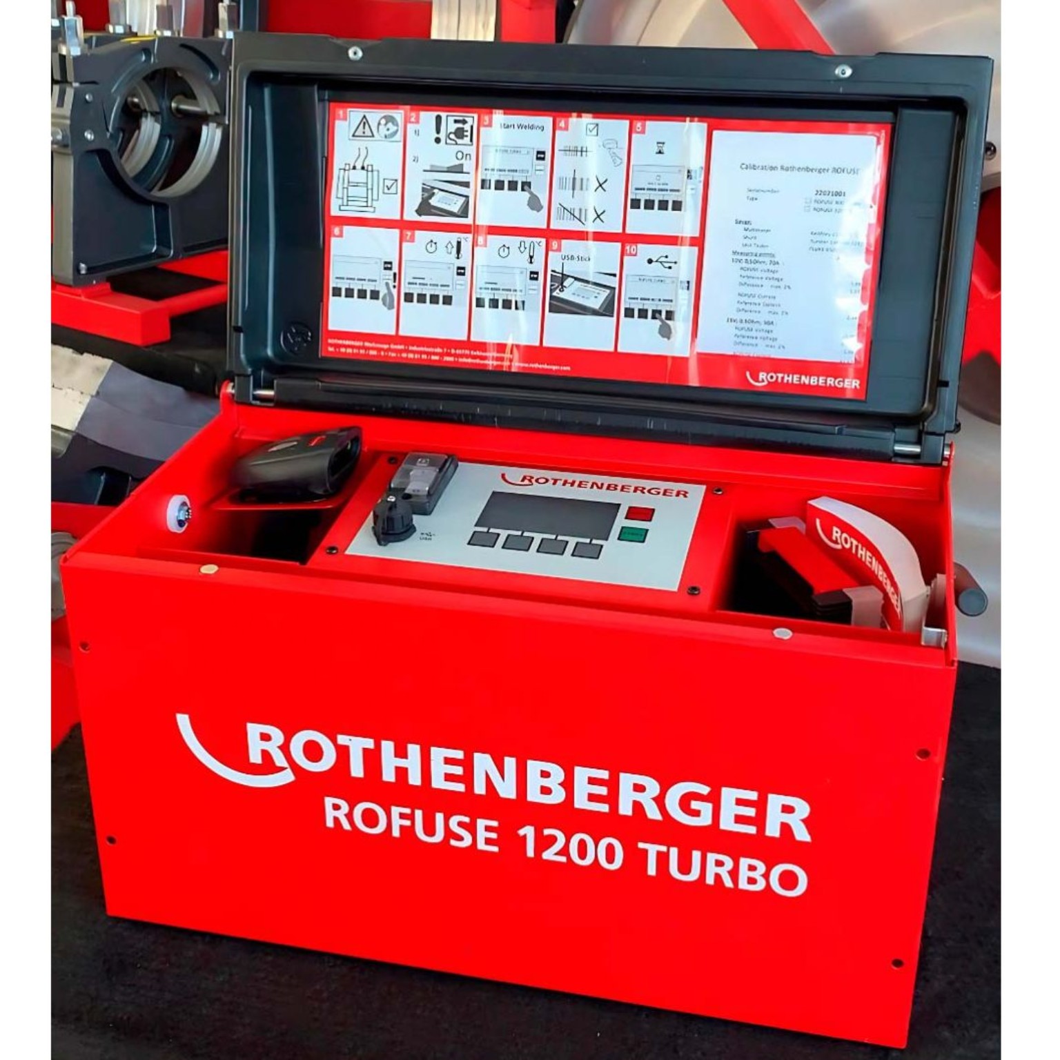 Máquina de eletrofusão Rothenberger ROFUSE 1200 Turbo disponível para locação pela Politek